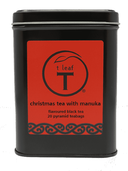 Christmas tea with NZ Mānuka pyramids 20 pyramid pouch + tin