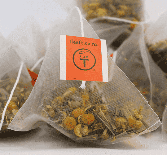 Honeyed Chamomile with NZ Kawakawa pyramids Screw can | pyramid tea bags New Zealand | t leaf T