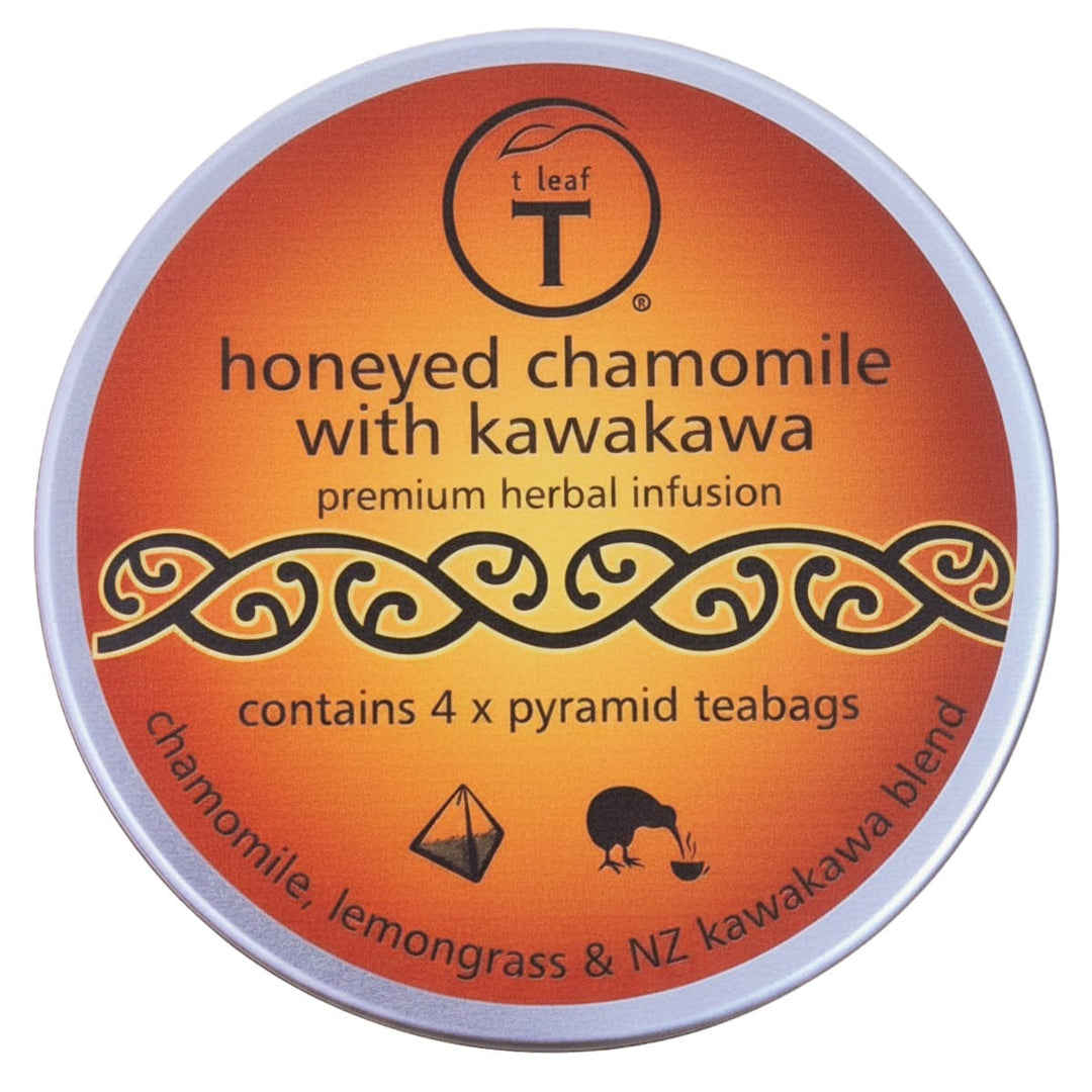 Honeyed Chamomile with NZ Kawakawa pyramids Screw can - t leaf T | teas and infusions from around the world