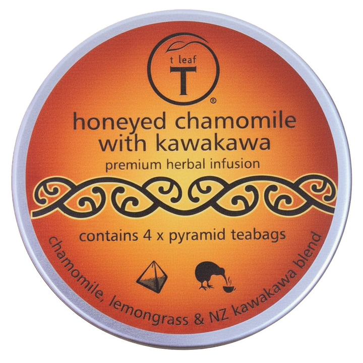 Honeyed Chamomile with NZ Kawakawa pyramids Screw can - t leaf T | teas and infusions from around the world
